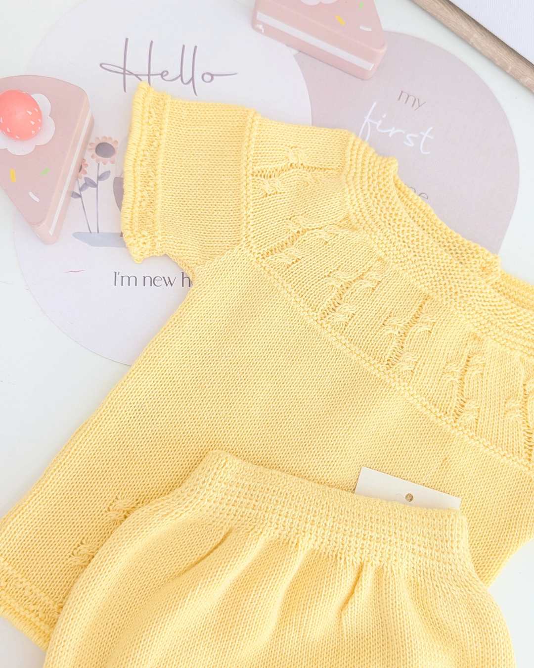 Conjunto Braga Trenzas Amarillo - Primbaby