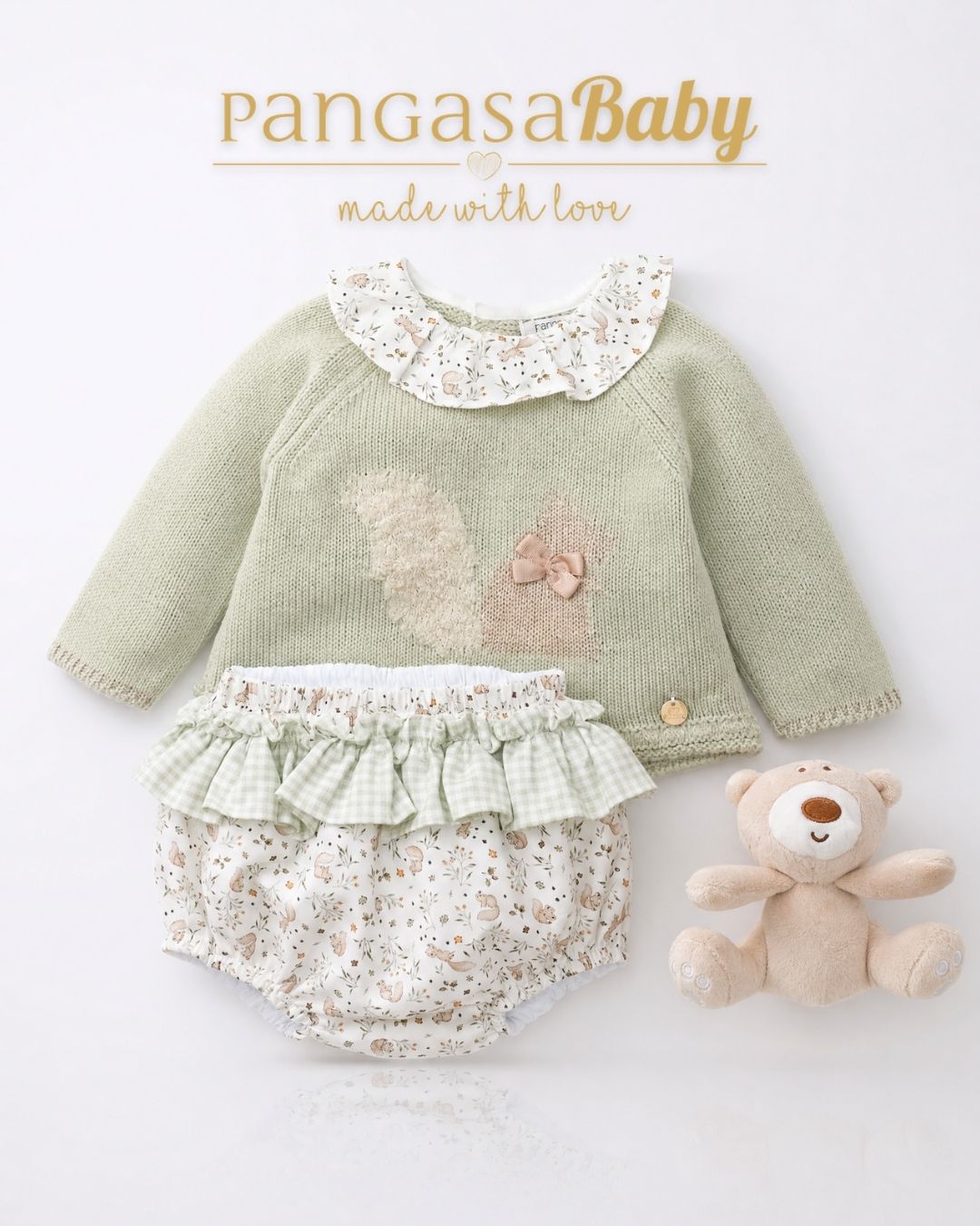 Conjunto Braguita Ardilla Verde Hoja - Ardilla Collection Pangasa Baby