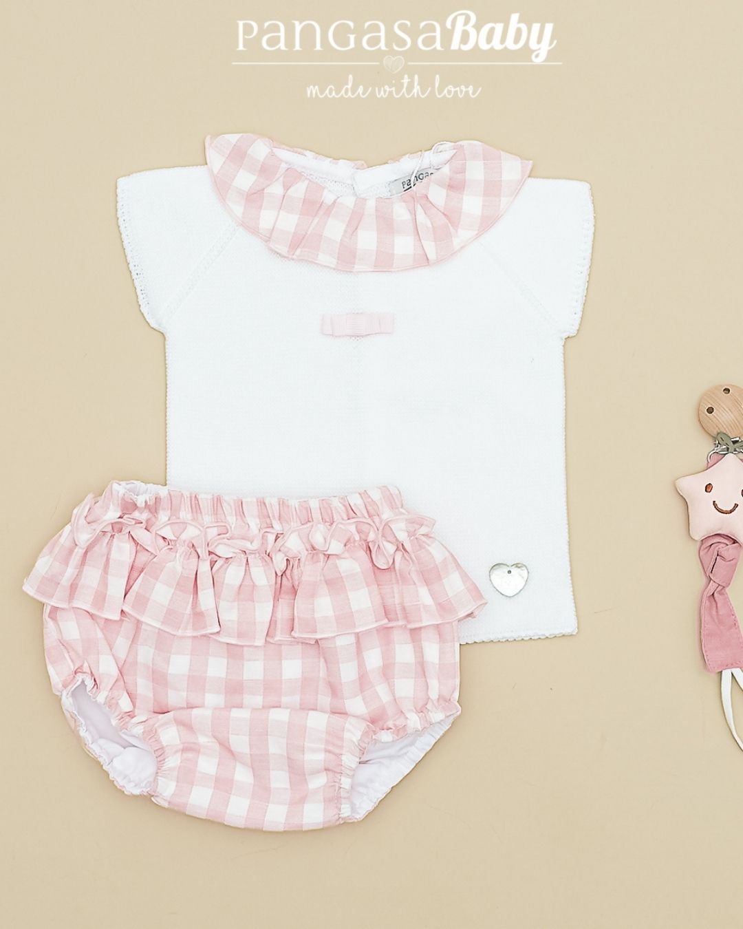 Conjunto Braguita CUADROS Blanco 2631310 - Pangasa Baby