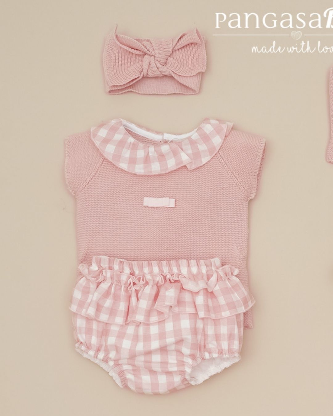 Conjunto Braguita CUADROS Rosa Empolvado 2631310 - Pangasa Baby