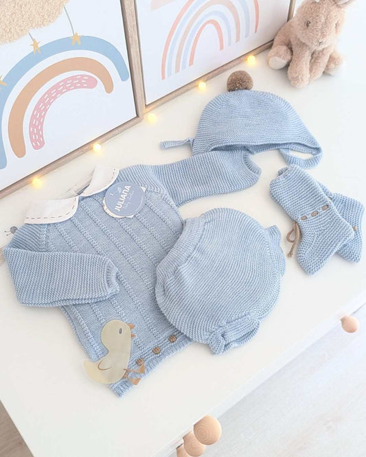 Conjunto Braguita Con Botas Bodoques Azul - Colección Paramo Juliana