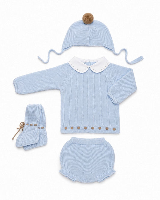 Conjunto Braguita Con Botas Bodoques Azul - Colección Paramo Juliana