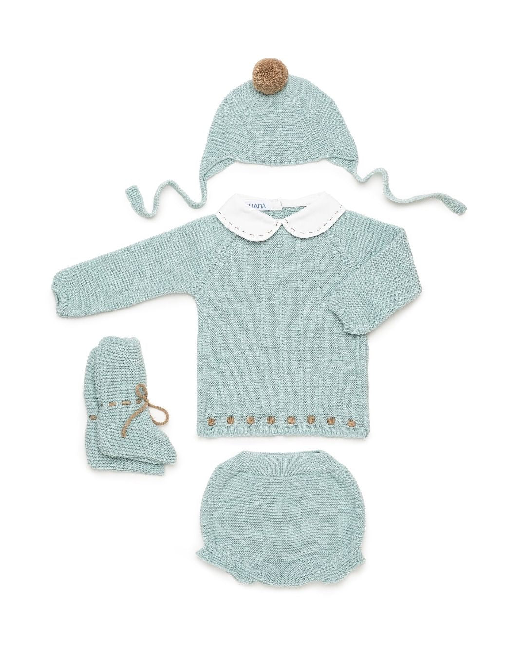 Conjunto Braguita Con Botas Bodoques Verde Menta - Colección Paramo Juliana
