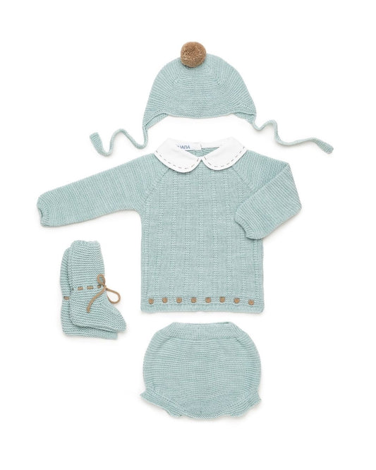 Conjunto Braguita Con Botas Bodoques Verde Menta - Colección Paramo Juliana