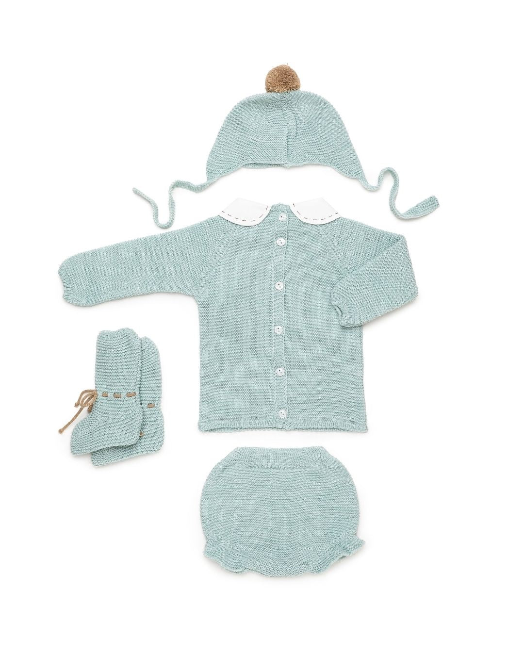 Conjunto Braguita Con Botas Bodoques Verde Menta - Colección Paramo Juliana