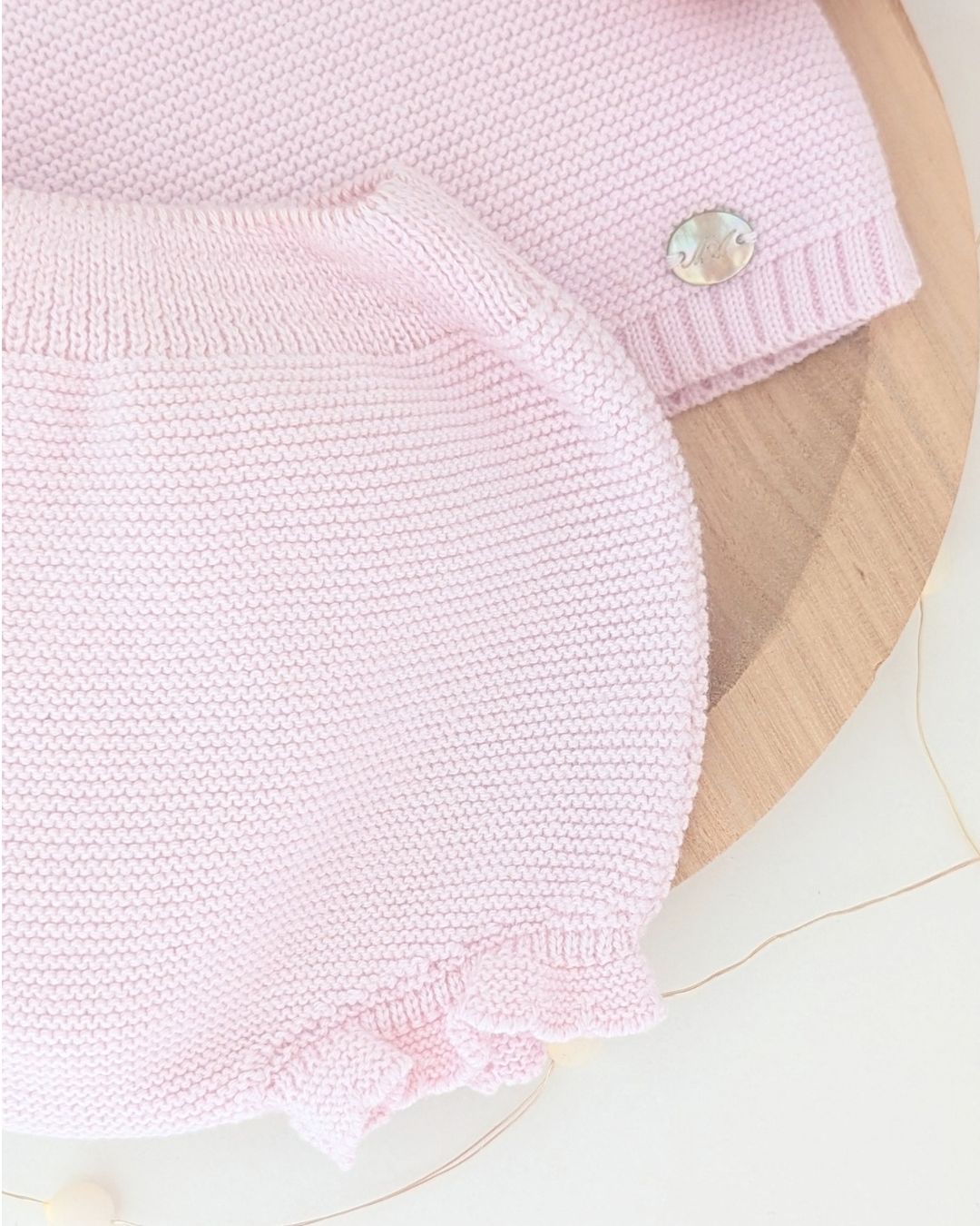 Conjunto Braguita Con Capota Riosa Rosa Bebé - Martín Aranda