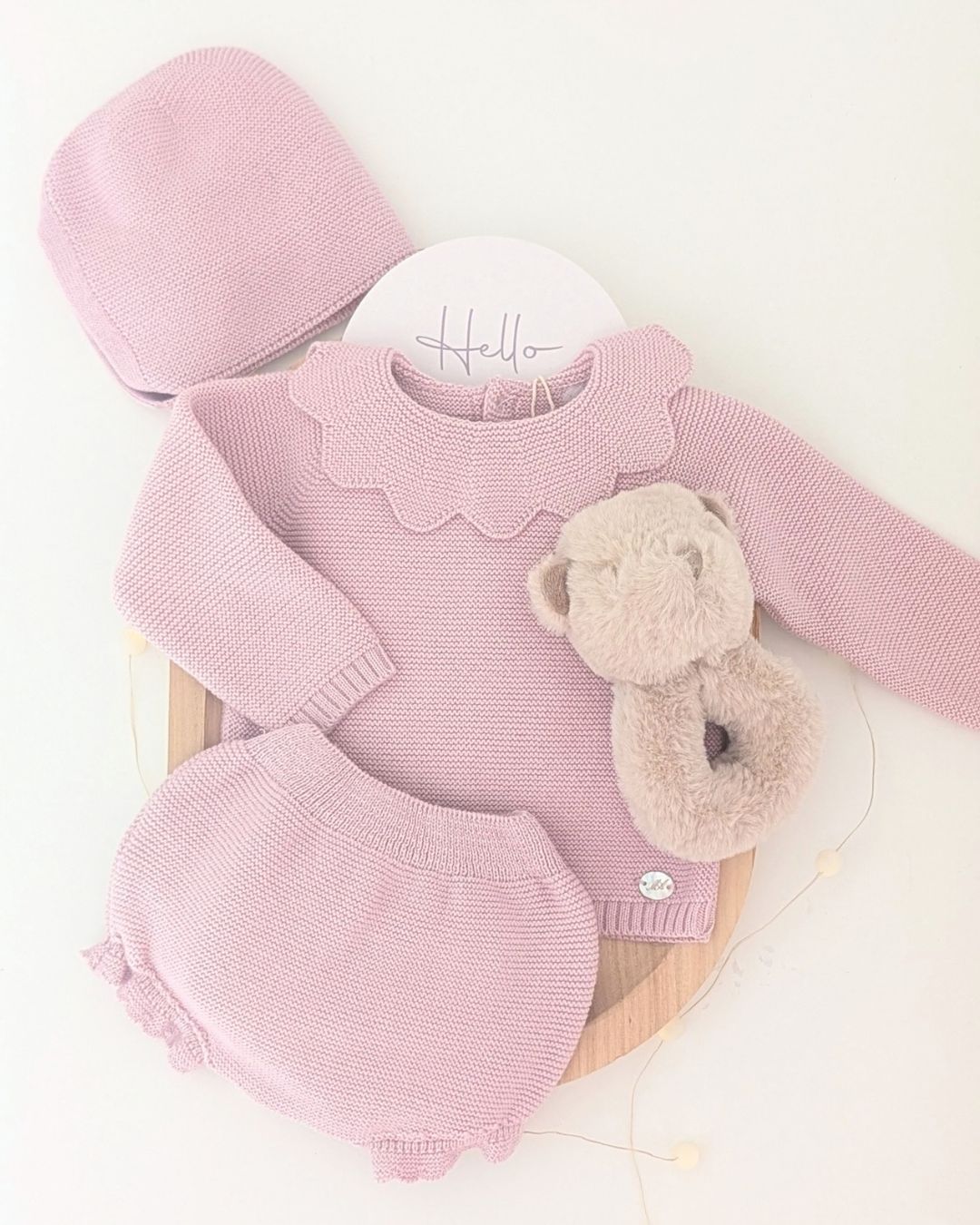Conjunto Braguita Con Capota Riosa Rosa Empolvado - Martín Aranda