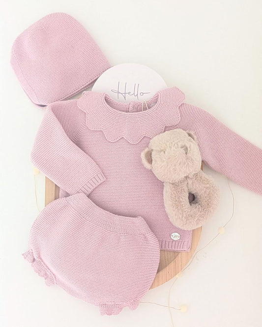 Conjunto Braguita Con Capota Riosa Rosa Empolvado - Martín Aranda
