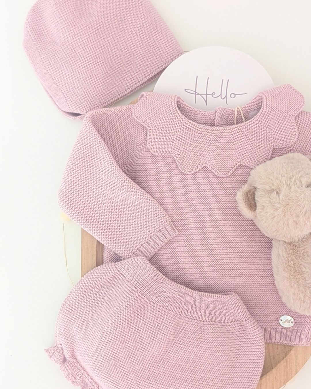 Conjunto Braguita Con Capota Riosa Rosa Empolvado - Martín Aranda