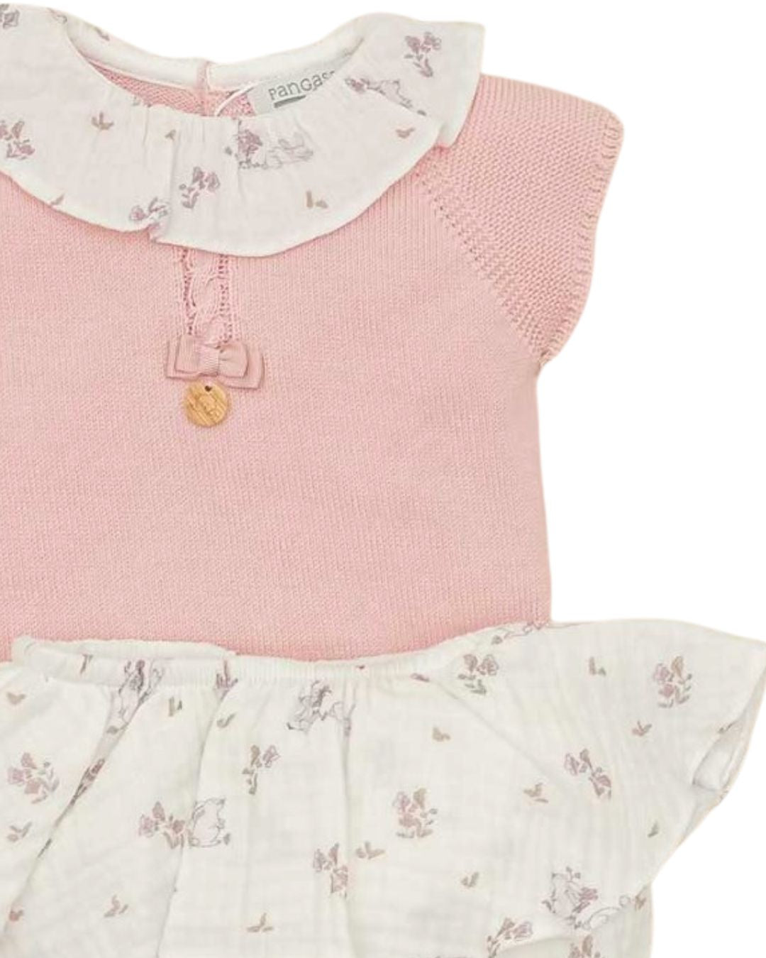 Conjunto Braguita Conejos Rosa Empolvado - Pangasa Baby