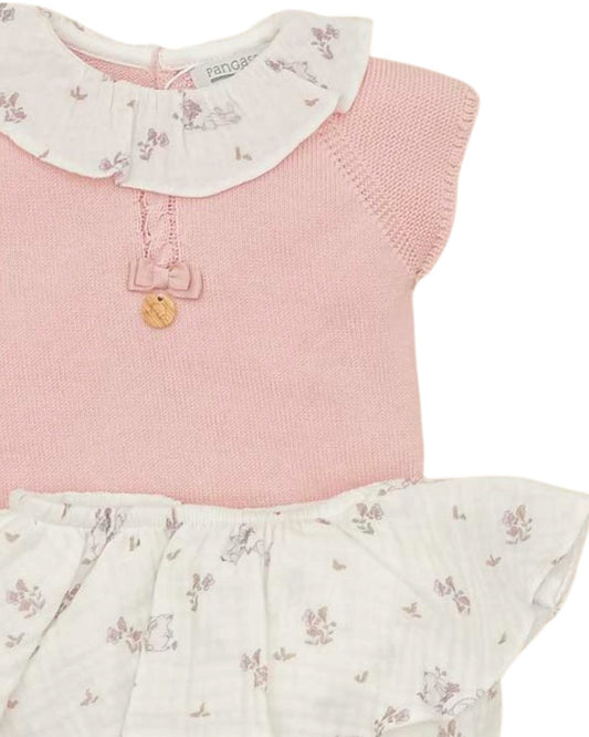 Conjunto Braguita Conejos Rosa Empolvado - Pangasa Baby