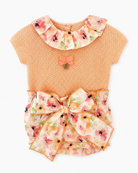 Conjunto Braguita Flores Melocotón - Pangasa Baby