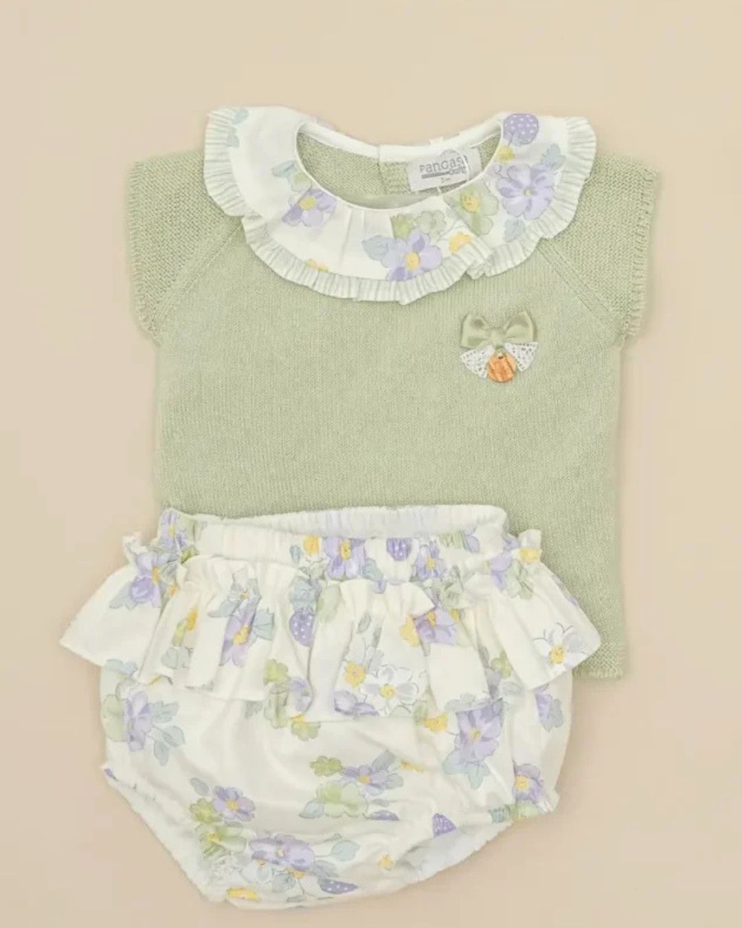 Conjunto Braguita Flores Verde Hoja - Pangasa Baby