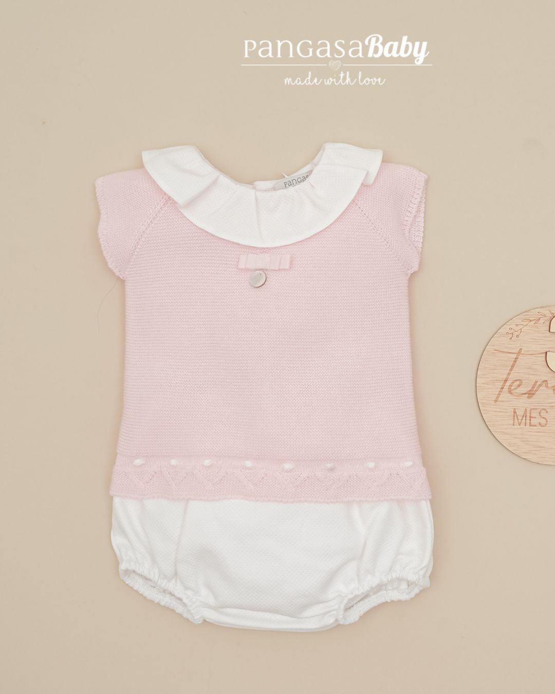 Conjunto Braguita PIQUE Rosa Bebé 2631110 - Pangasa Baby