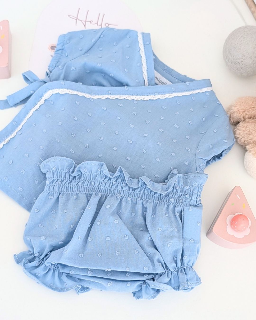 Conjunto Cruzado PLUMETI Celeste Empolvado ART.4639 - Micolino