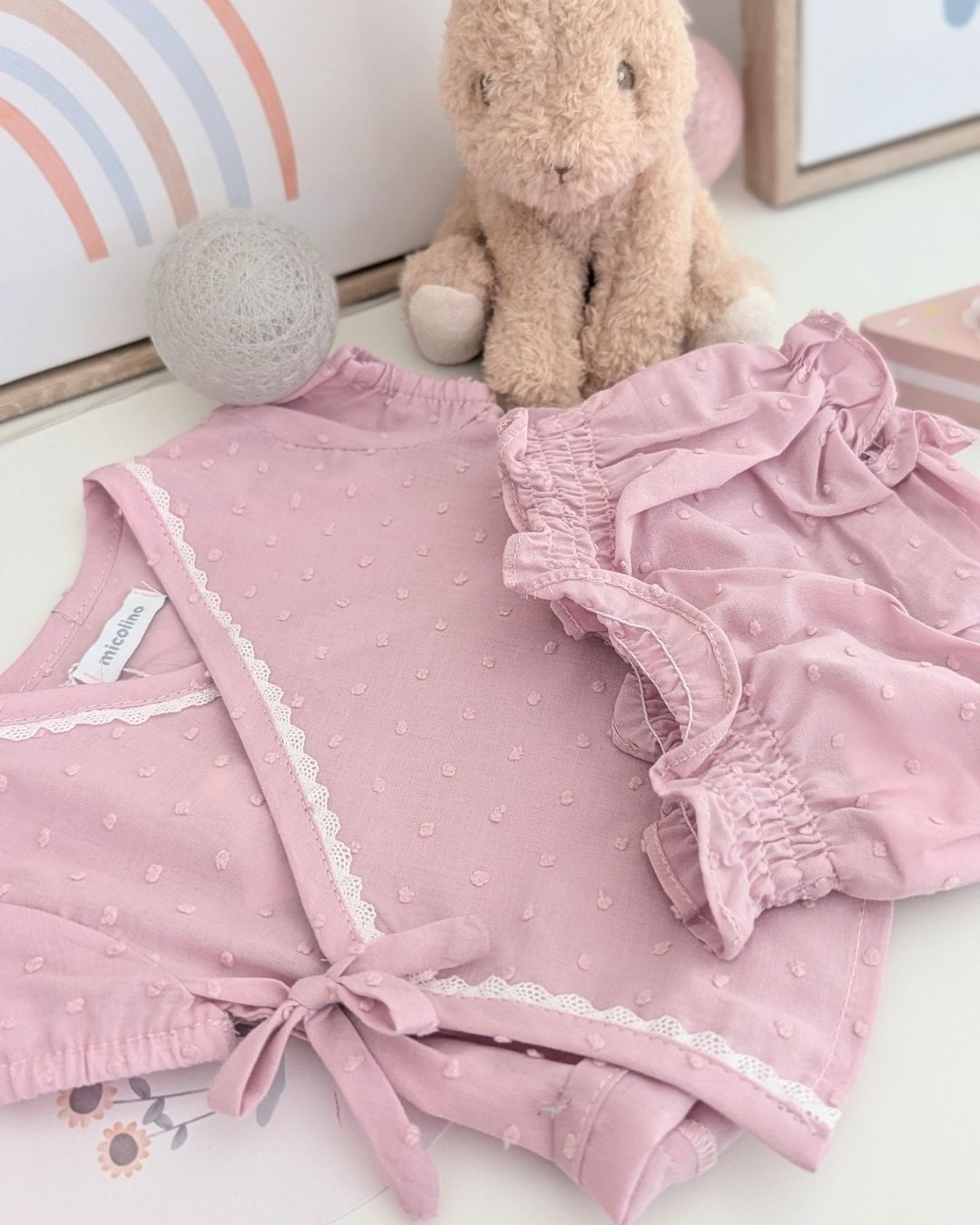 Conjunto Cruzado PLUMETI Rosa Empolvado ART.4639 - Micolino