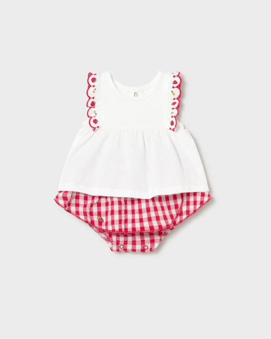 Conjunto Falda Niña Vichy Rojo 1820-032 - Mayoral