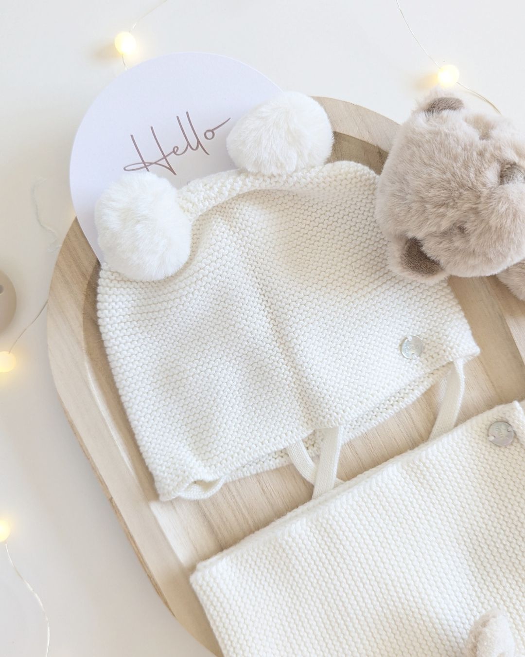 Conjunto Gorro y Bufanda Crudo - Paz Rodriguez