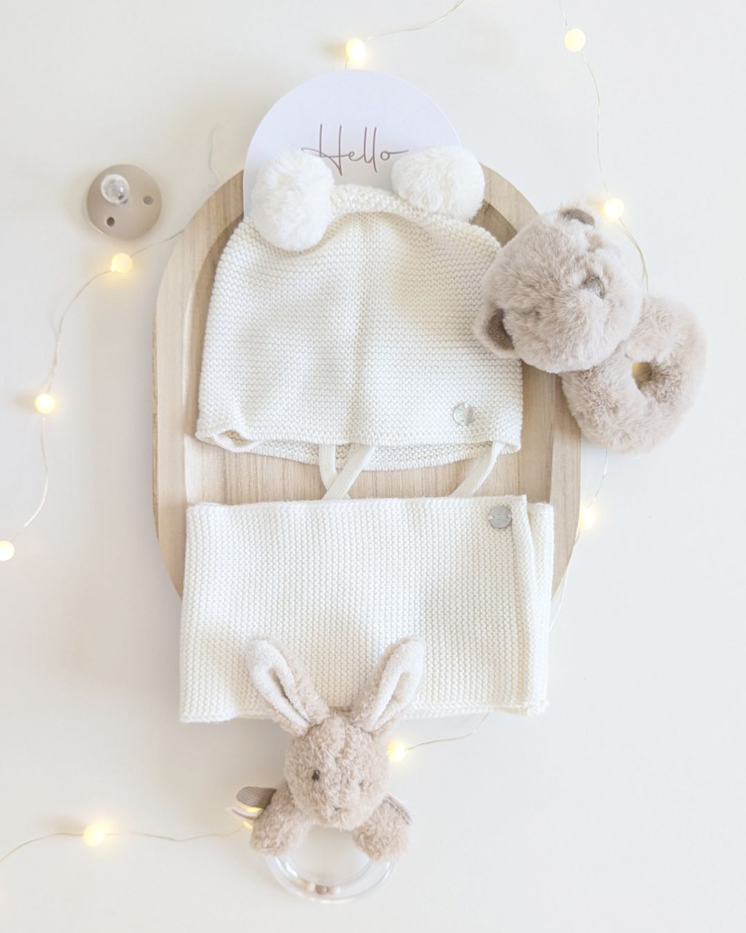 Conjunto Gorro y Bufanda Crudo - Paz Rodriguez