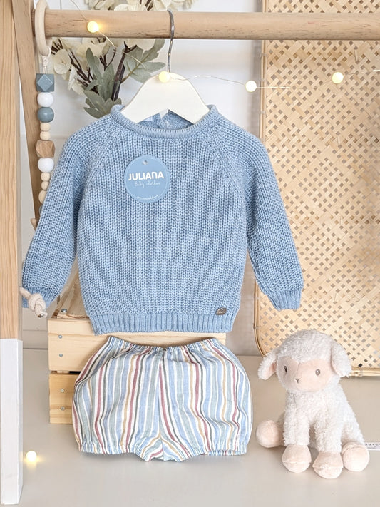 Conjunto Pantalon Rayado Azul - Colección Acuarela de Juliana