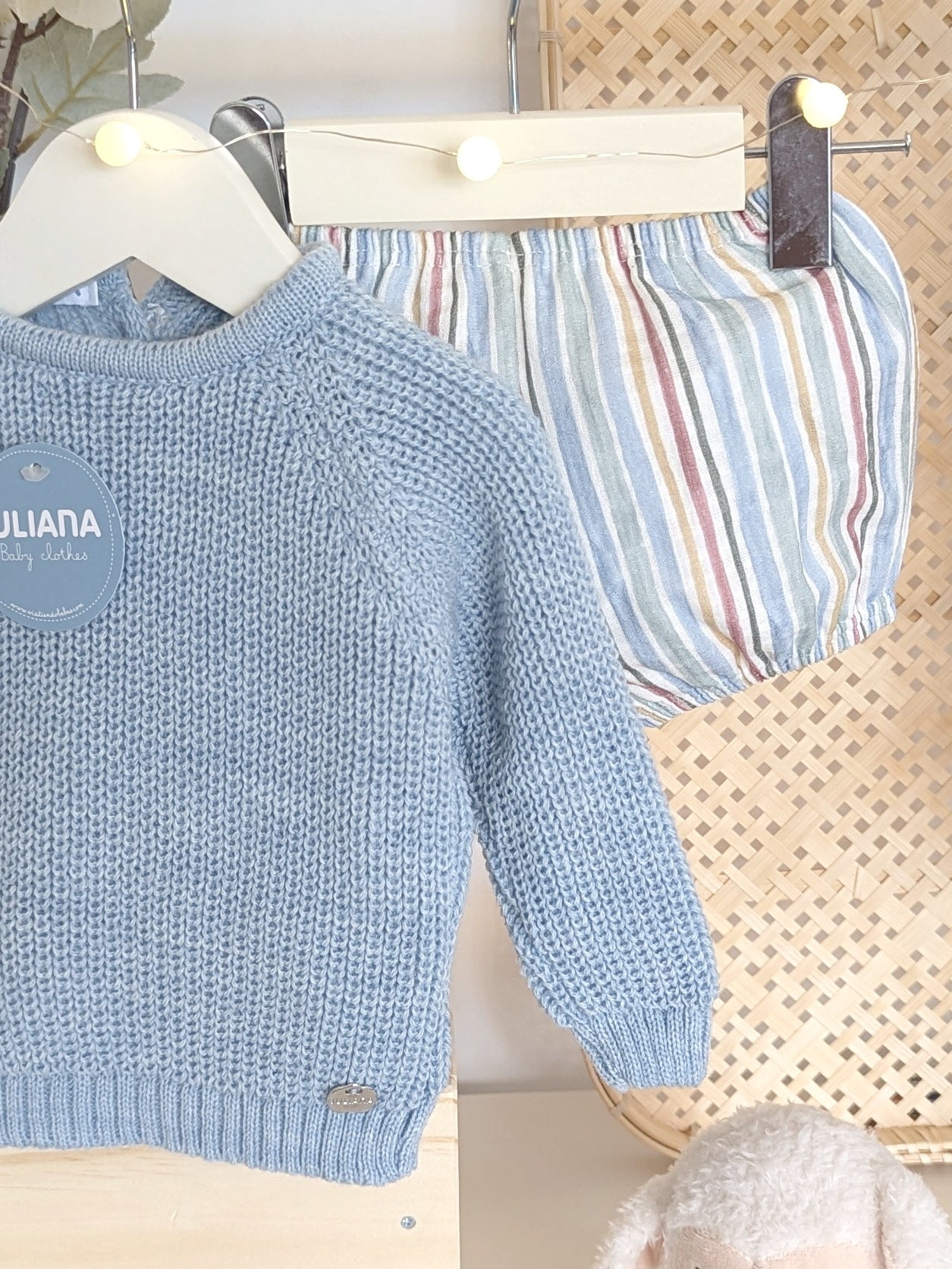 Conjunto Pantalon Rayado Azul - Colección Acuarela de Juliana
