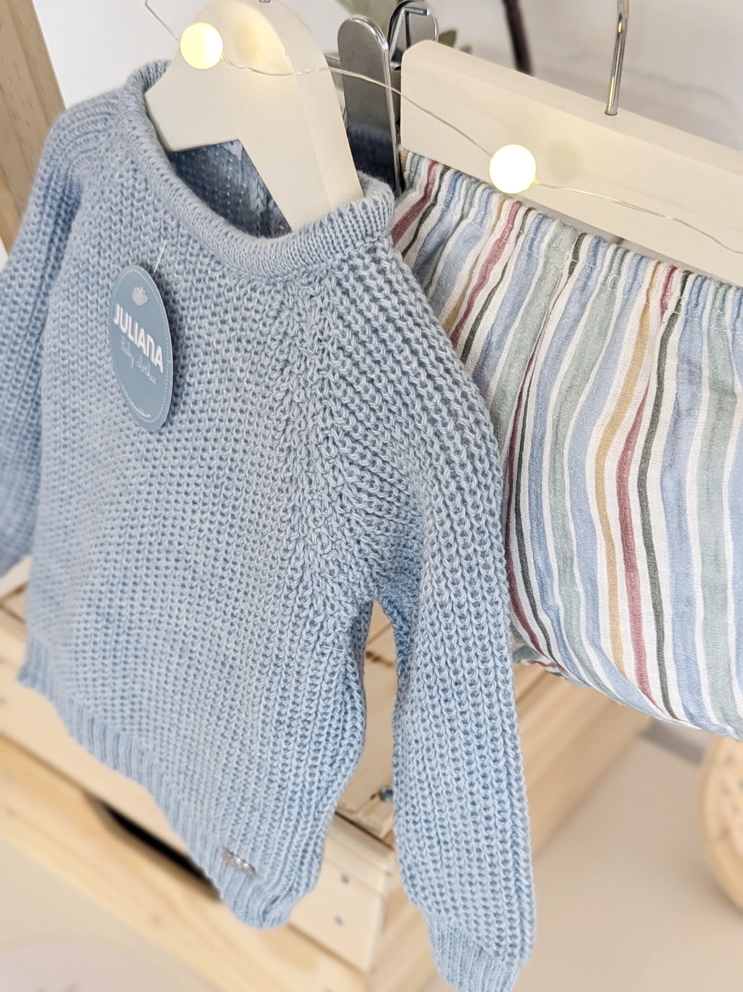 Conjunto Pantalon Rayado Azul - Colección Acuarela de Juliana