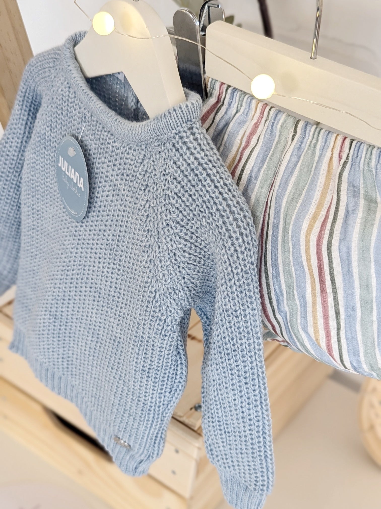Conjunto Pantalon Rayado Azul - Colección Acuarela de Juliana