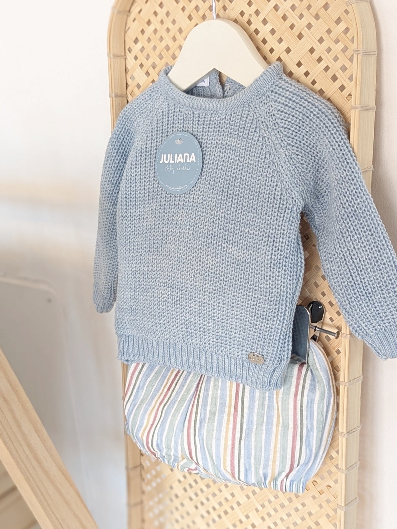 Conjunto Pantalon Rayado Azul - Colección Acuarela de Juliana