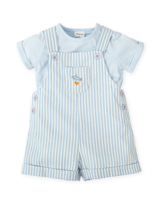 Conjunto Peto Rayas Celeste + Camiseta Salinas - Tutto Piccolo