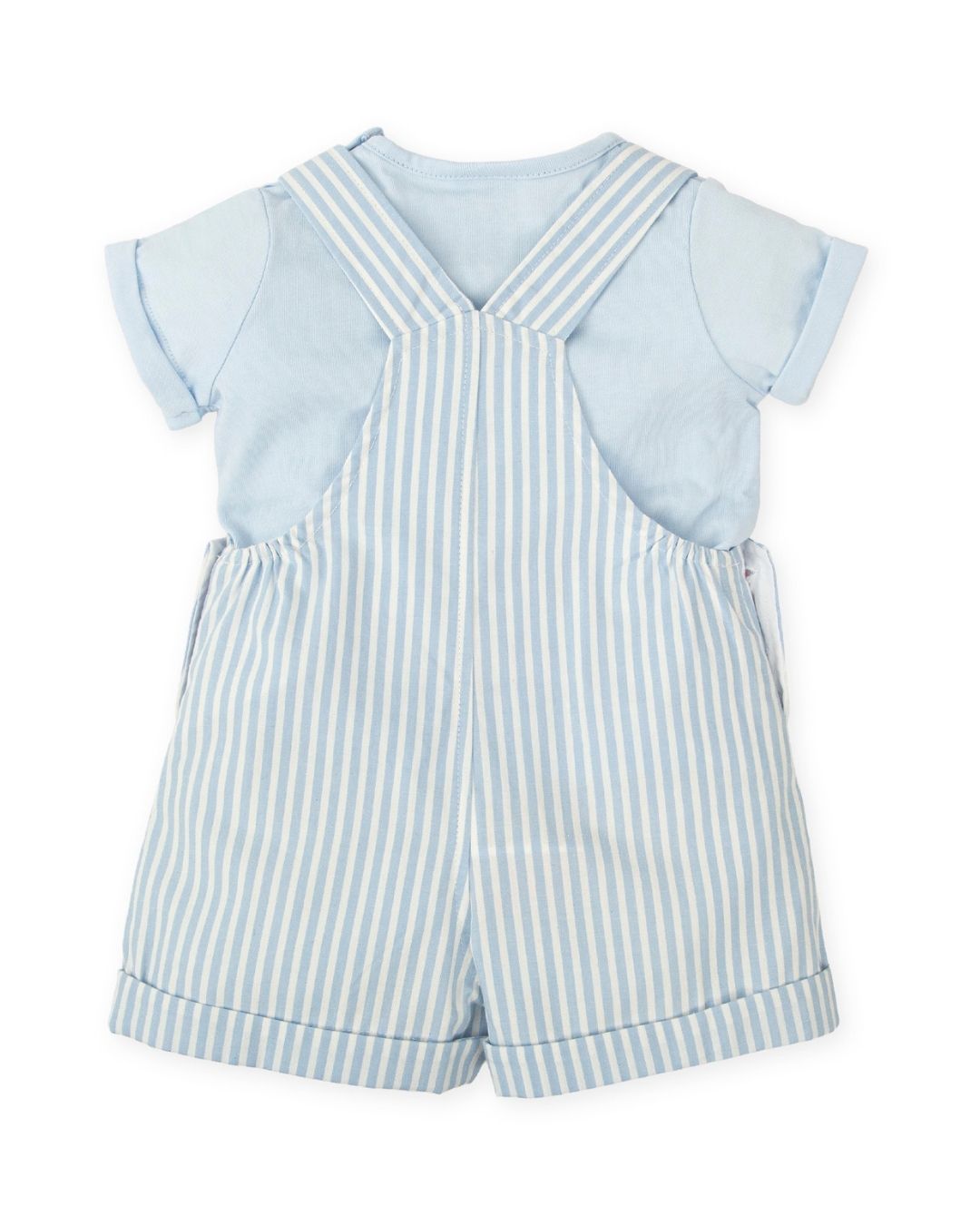 Conjunto Peto Rayas Celeste + Camiseta Salinas - Tutto Piccolo
