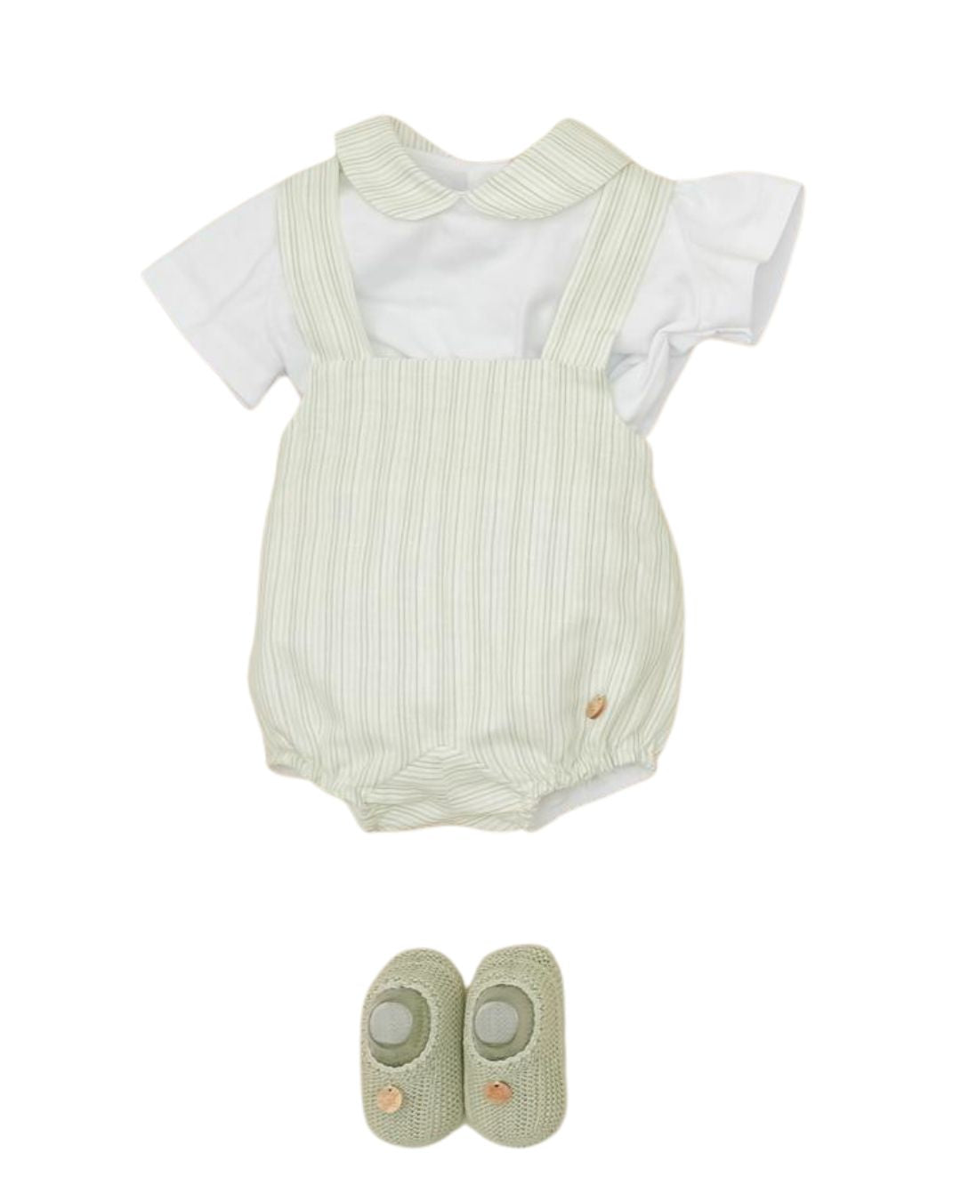 Conjunto Peto Rayas Verde Hoja - Pangasa Baby