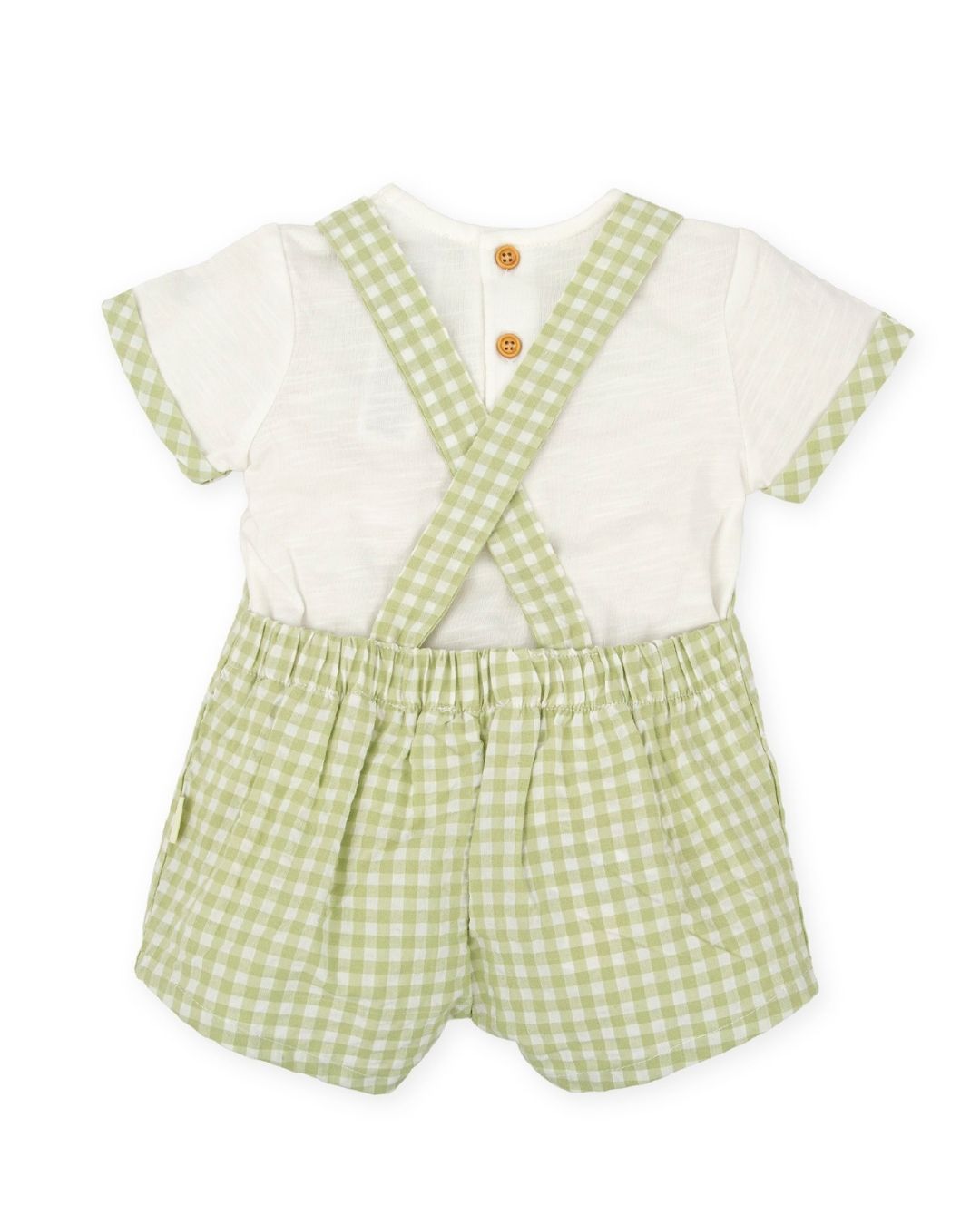 Conjunto Peto Vichy Lima + Camiseta Pantano - Tutto Piccolo