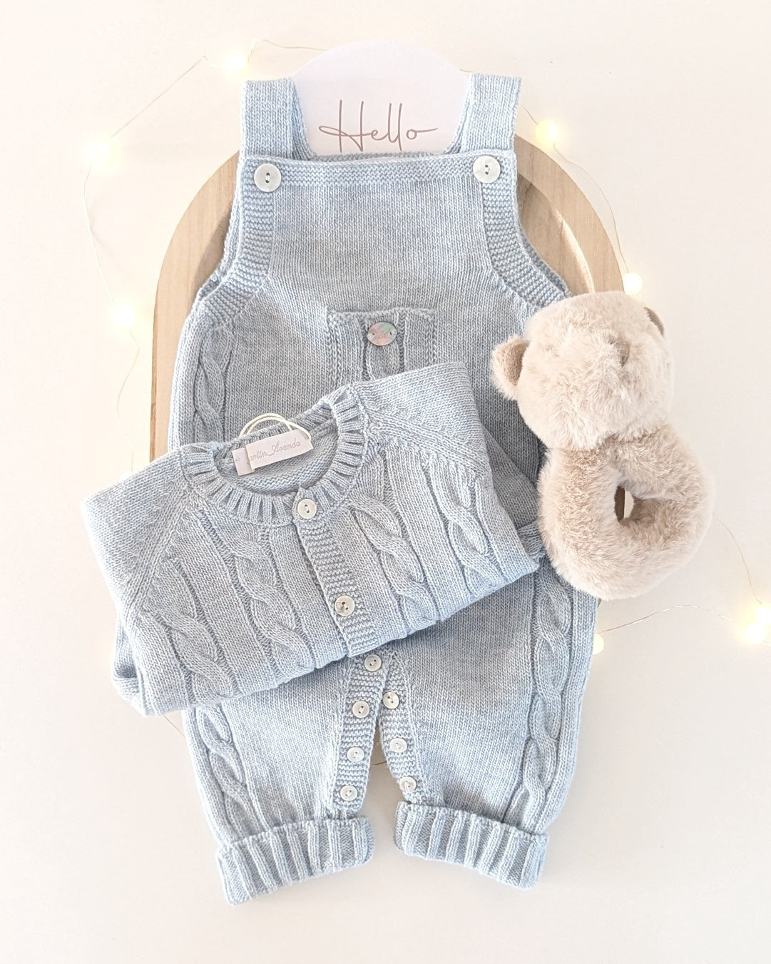 Conjunto Peto y Chaqueta Punto Sheffield Celeste Grisáceo - Martin Aranda