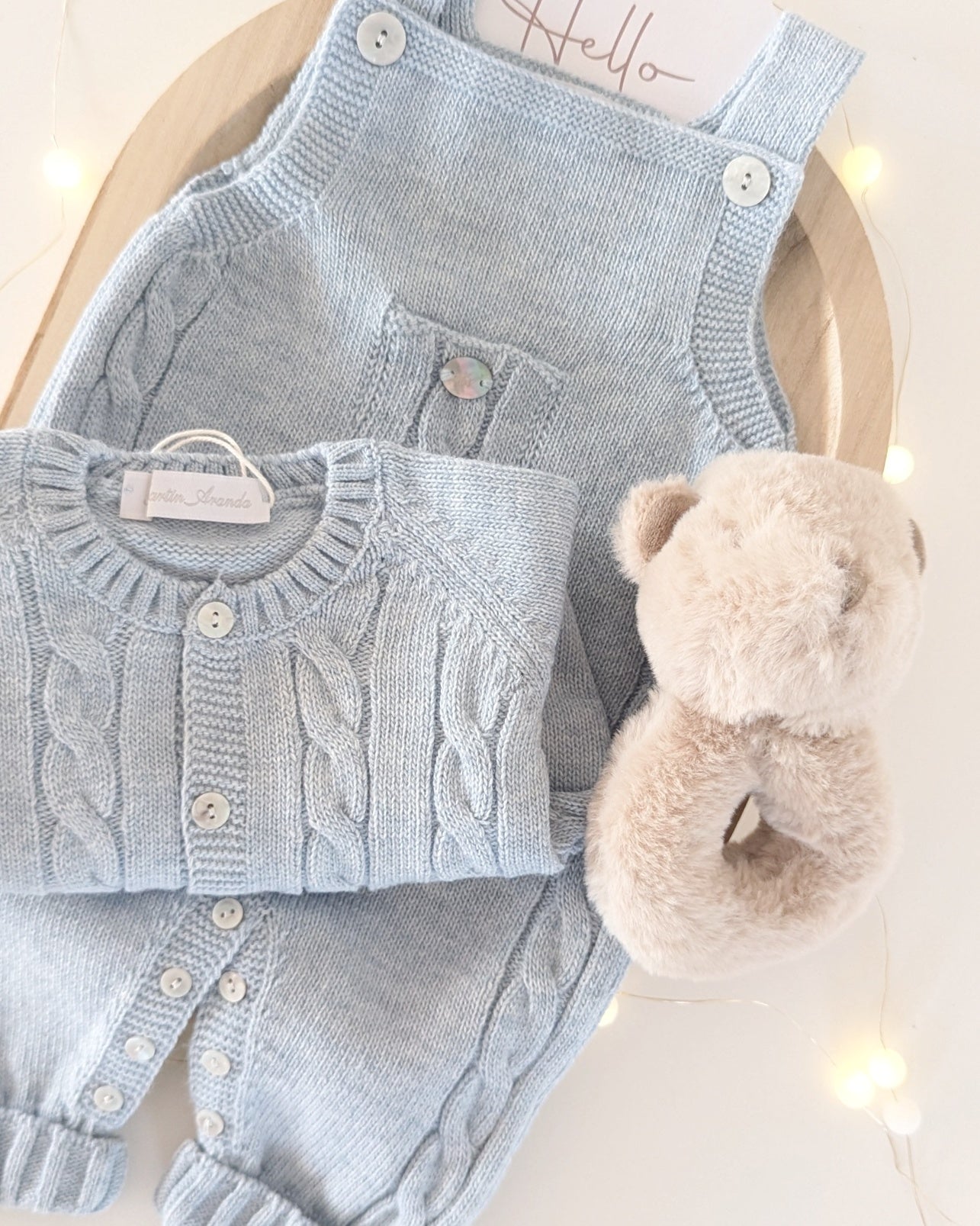 Conjunto Peto y Chaqueta Punto Sheffield Celeste Grisáceo - Martin Aranda