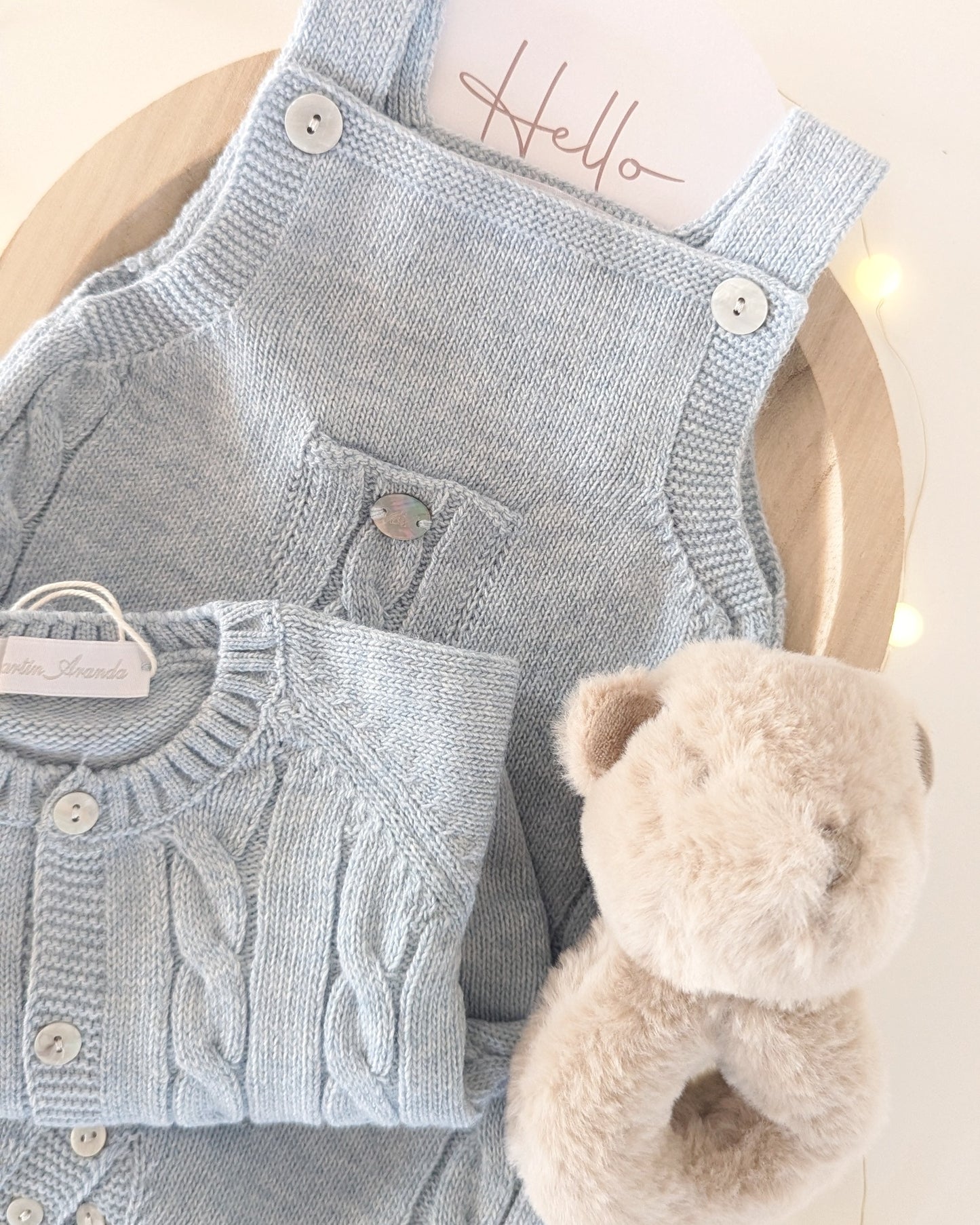 Conjunto Peto y Chaqueta Punto Sheffield Celeste Grisáceo - Martin Aranda