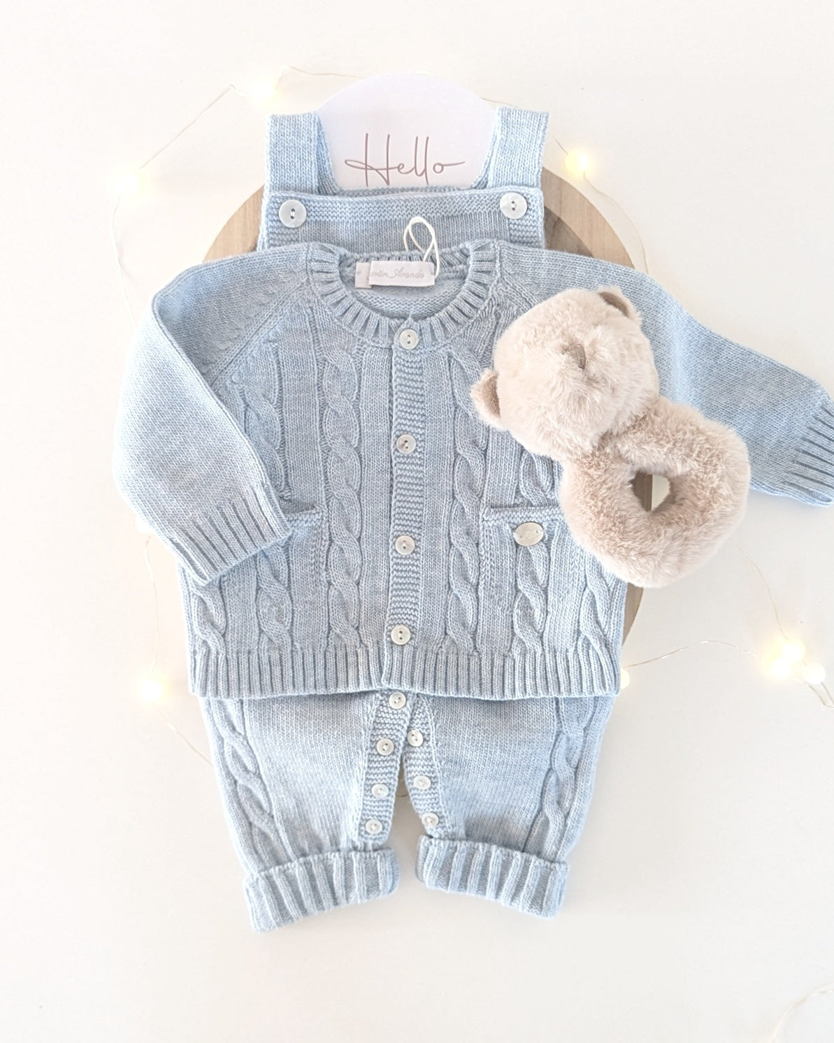 Conjunto Peto y Chaqueta Punto Sheffield Celeste Grisáceo - Martin Aranda