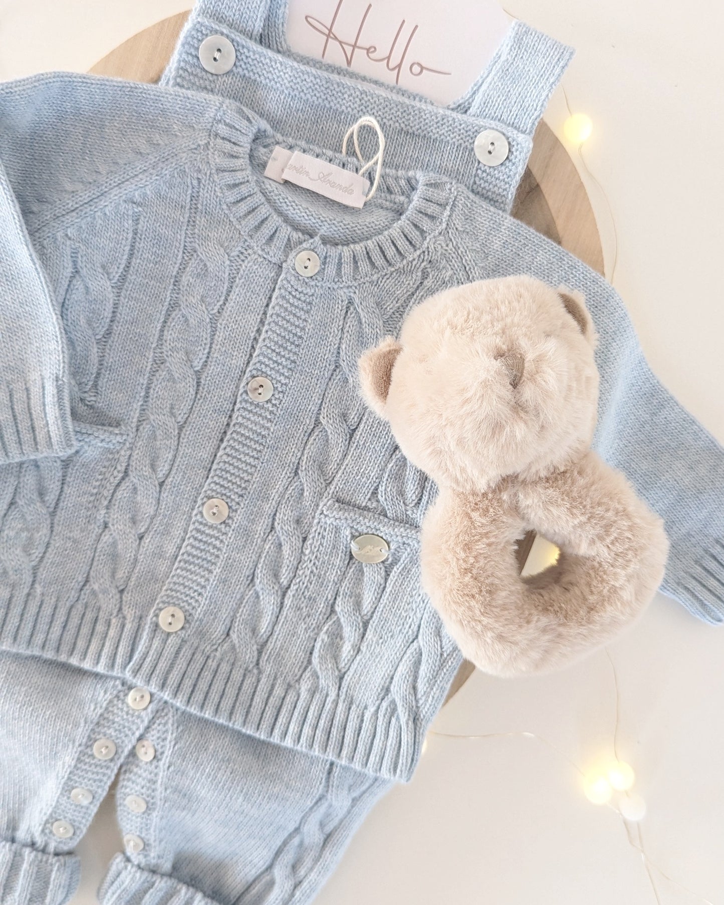 Conjunto Peto y Chaqueta Punto Sheffield Celeste Grisáceo - Martin Aranda