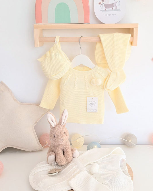 Conjunto Polaina Canesu Trenzas Amarillo