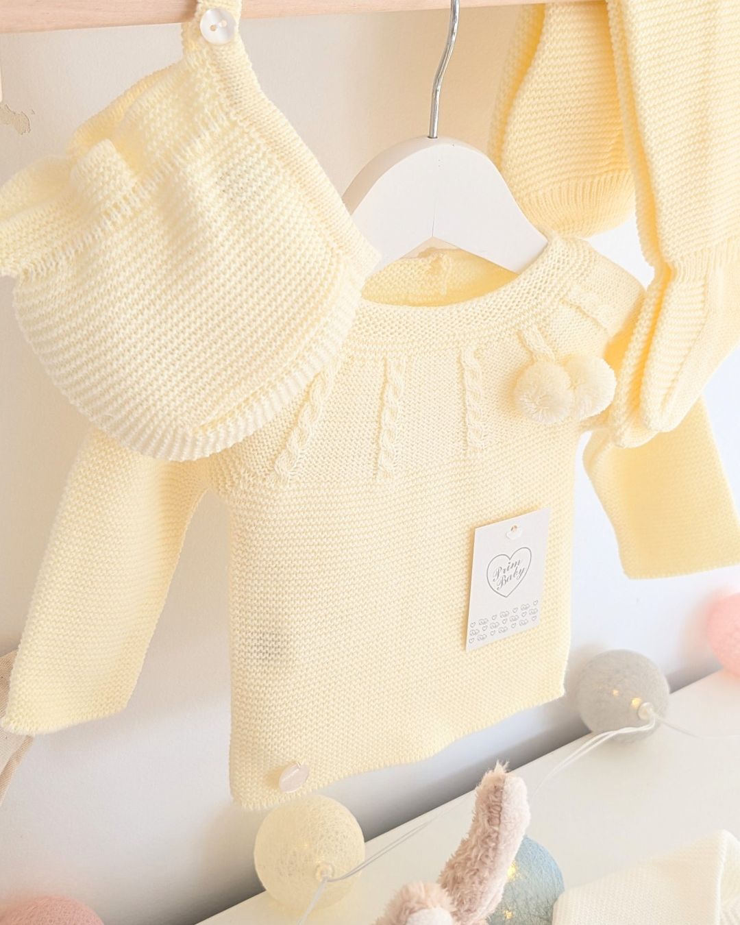 Conjunto Polaina Canesu Trenzas Amarillo