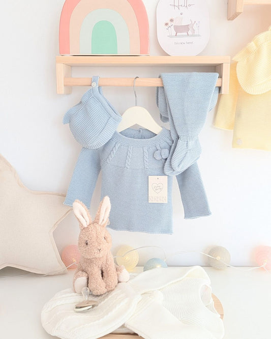 Conjunto Polaina Canesu Trenzas Cielo