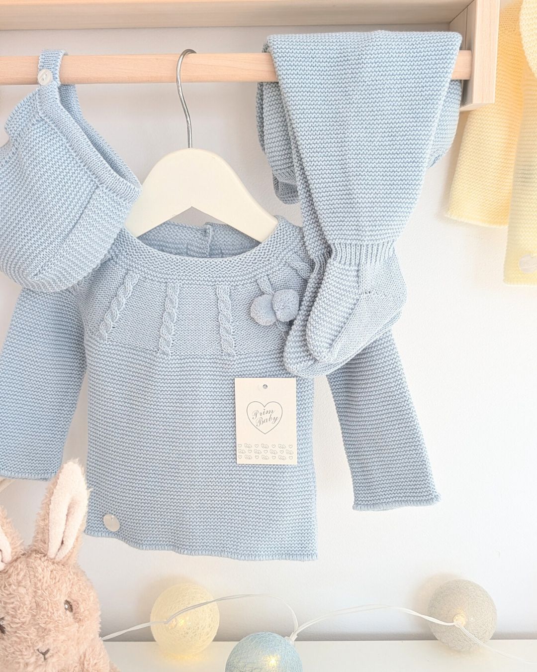 Conjunto Polaina Canesu Trenzas Cielo