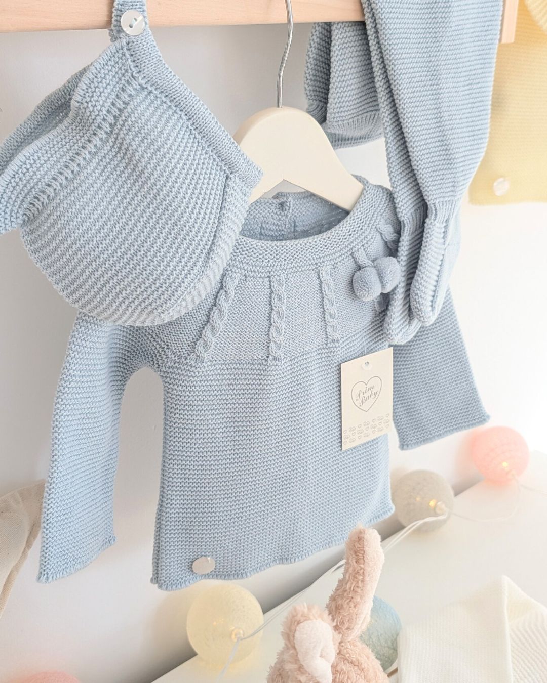 Conjunto Polaina Canesu Trenzas Cielo