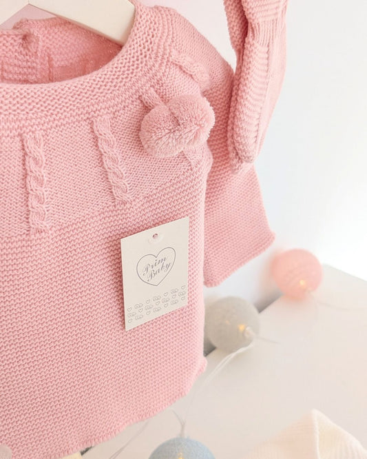 Conjunto Polaina Canesu Trenzas Rosa Dulce