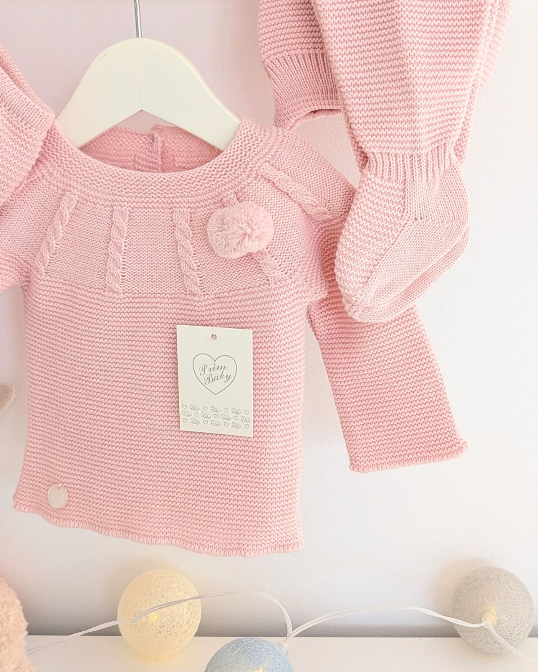 Conjunto Polaina Canesu Trenzas Rosa Dulce