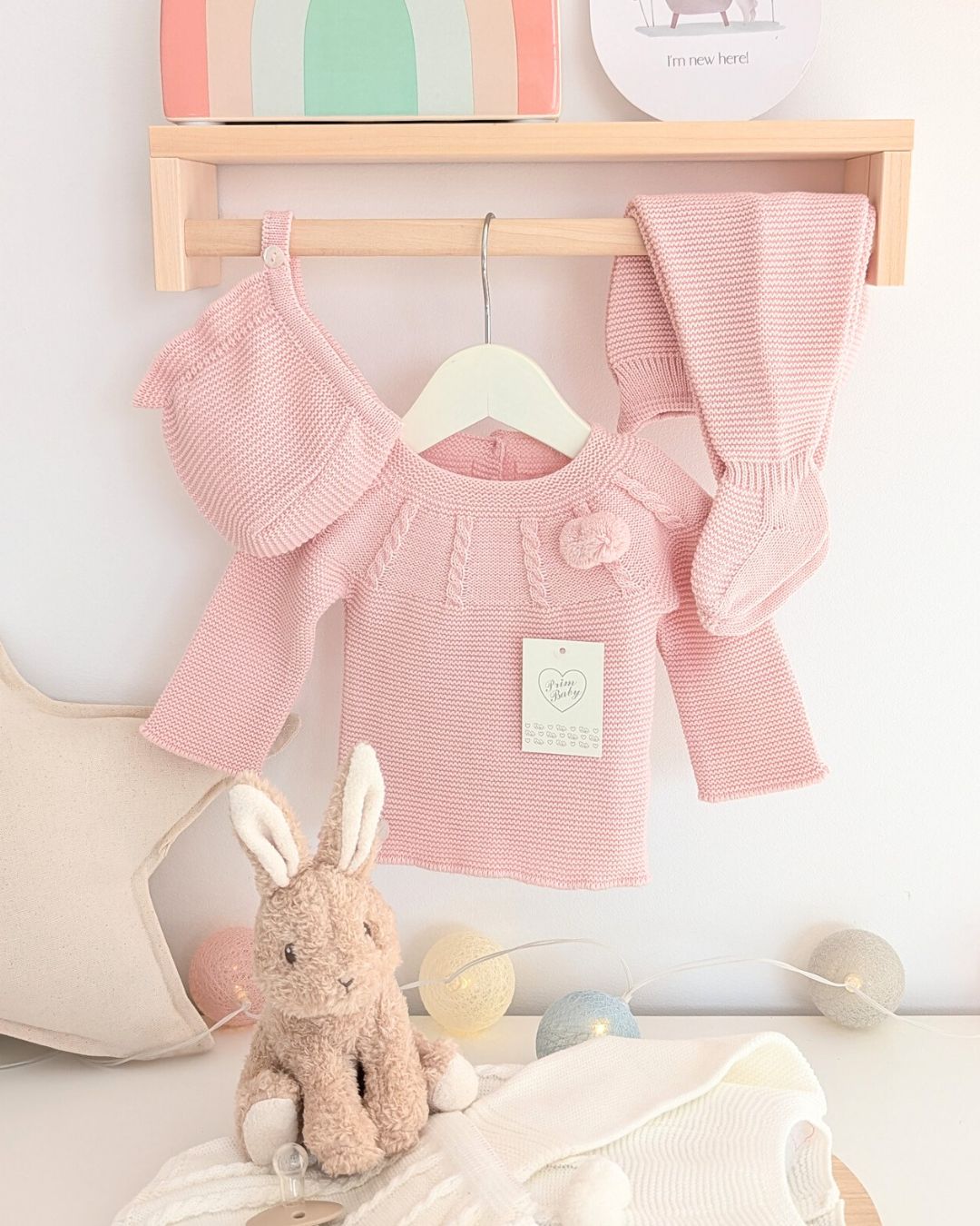 Conjunto Polaina Canesu Trenzas Rosa Dulce