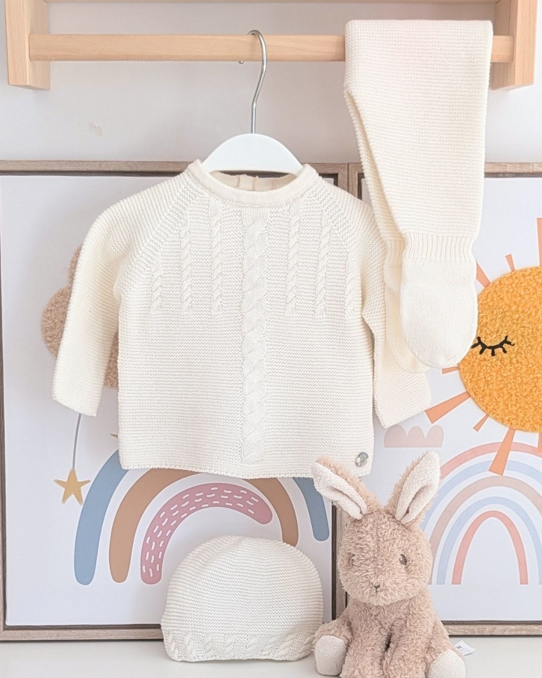Conjunto Polaina Con Gorro Caravia Blanco Roto - Martín Aranda