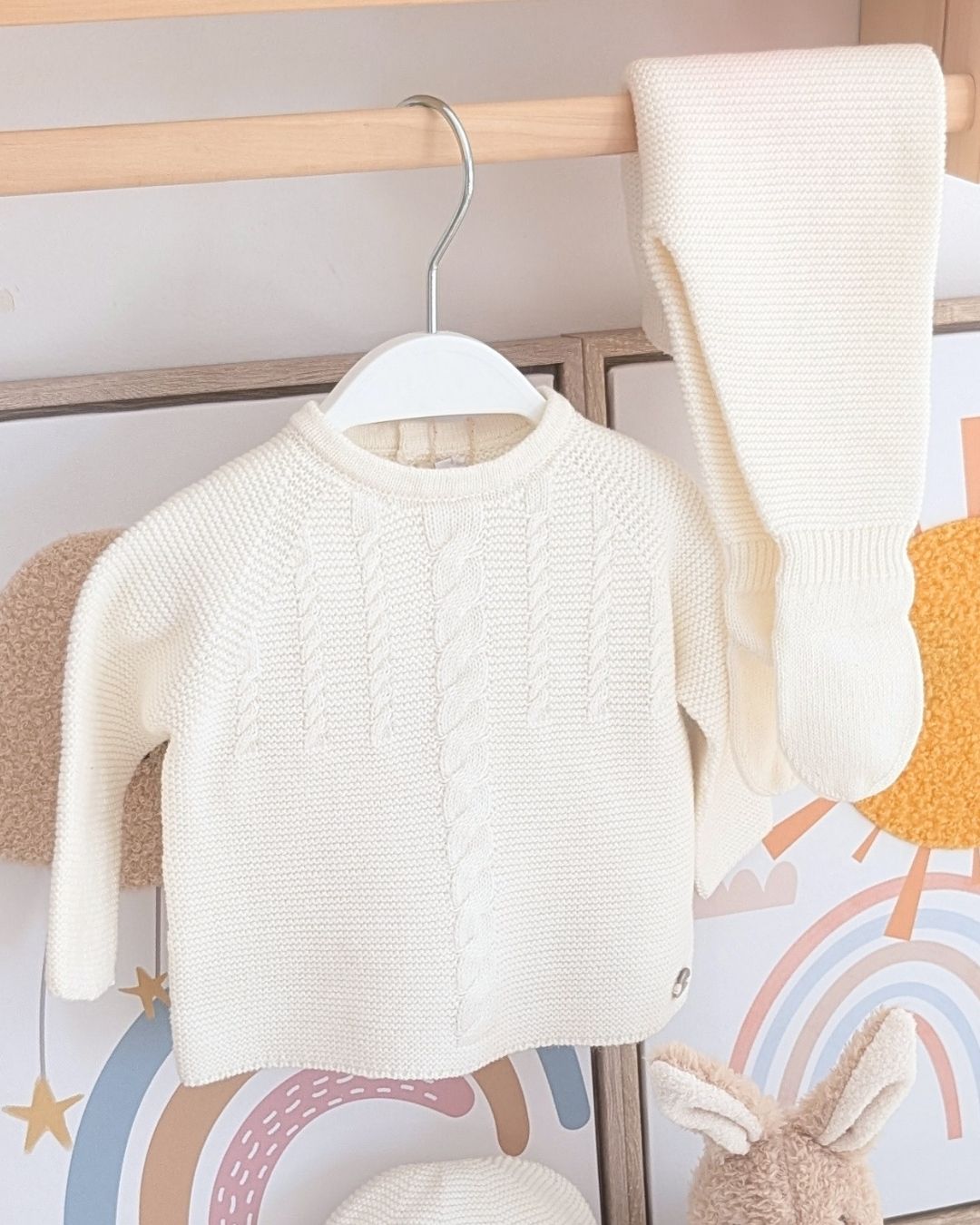 Conjunto Polaina Con Gorro Caravia Blanco Roto - Martín Aranda