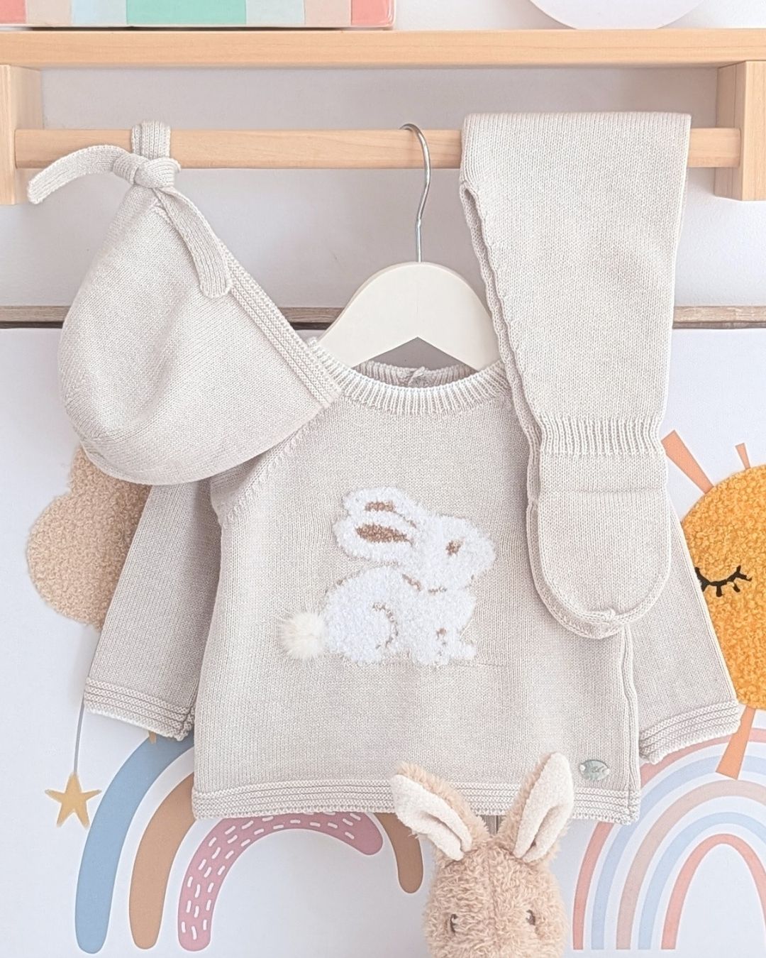 Conjunto Polaina Conejo Riosa Beige - Martín Aranda