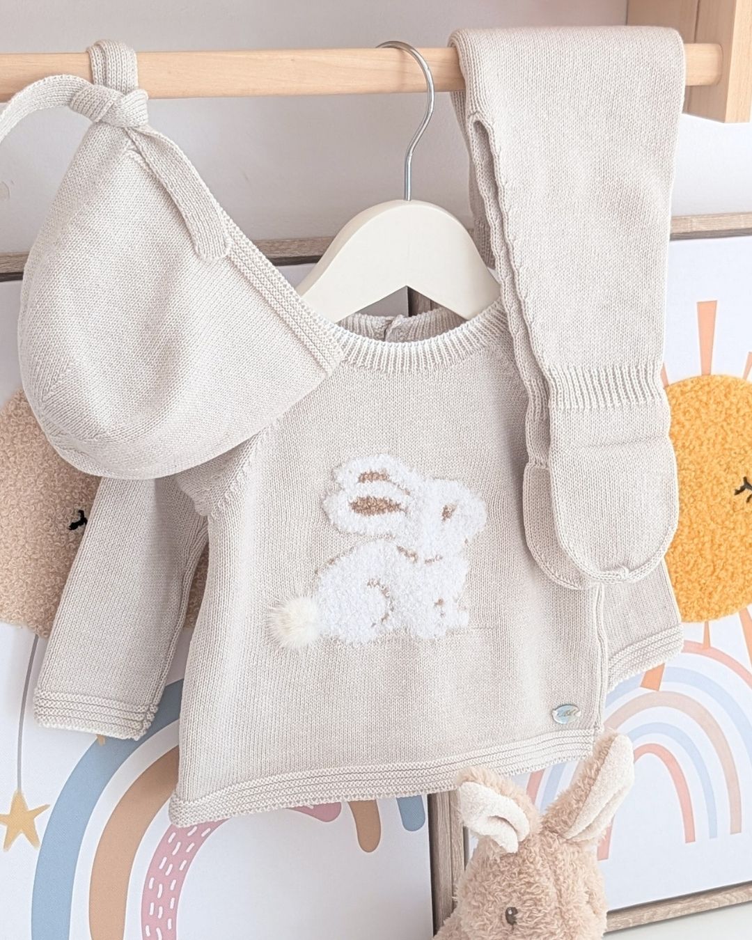 Conjunto Polaina Conejo Riosa Beige - Martín Aranda