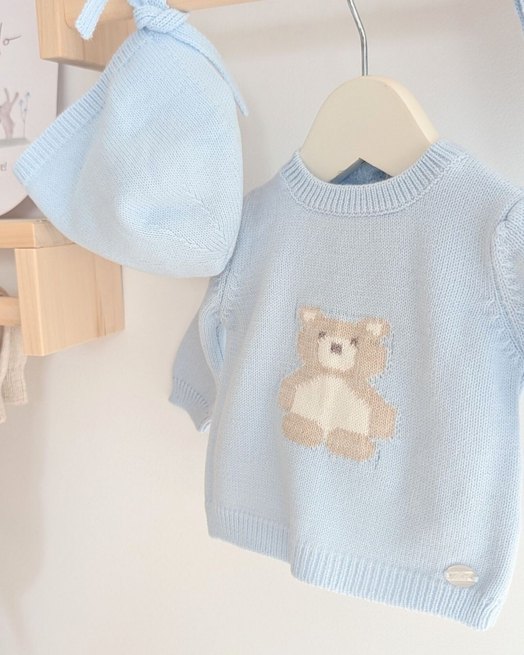 Conjunto Polaina Oso Preston Celeste Bebé - Martin Aranda